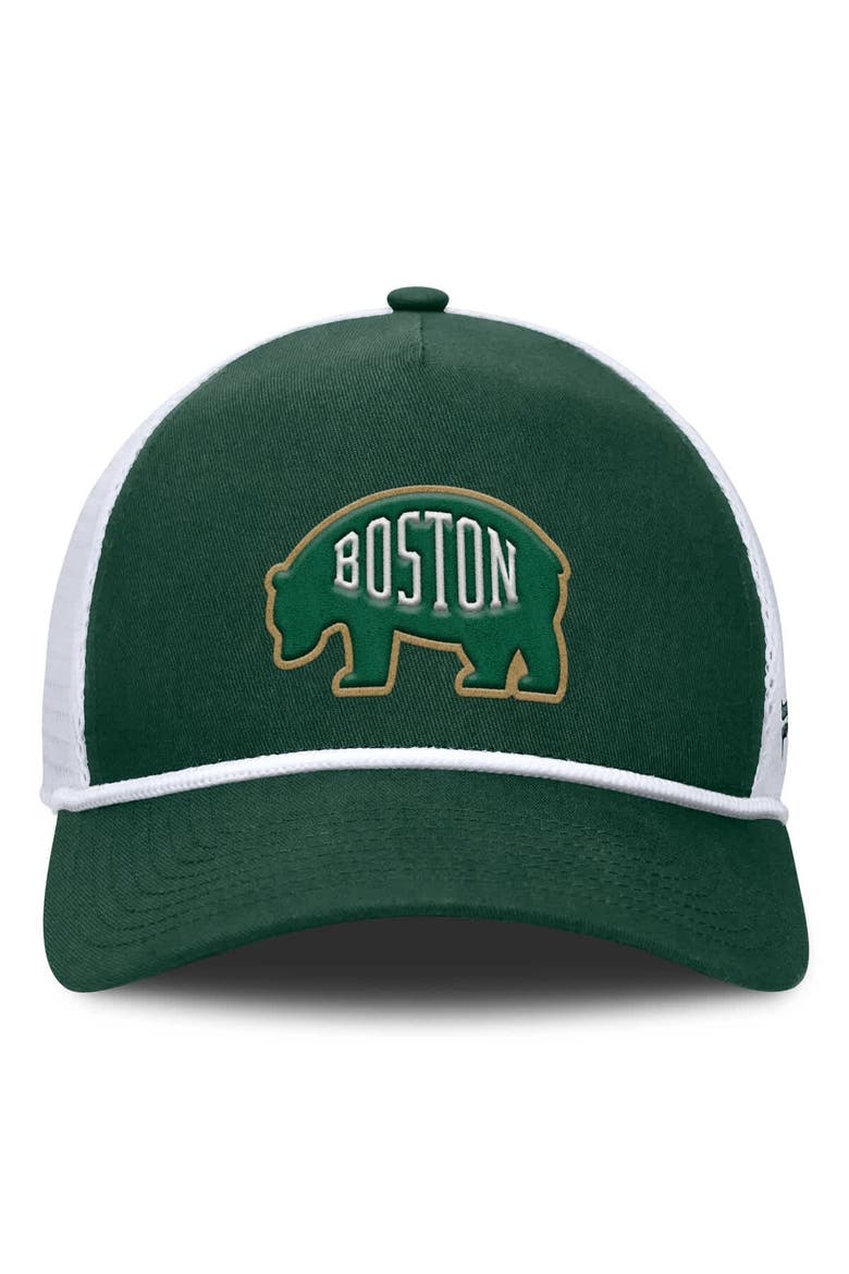 Men's Fanatics Green/White Boston Bruins Bermuda A-Frame Adjustable Hat, Alternate, color, Green