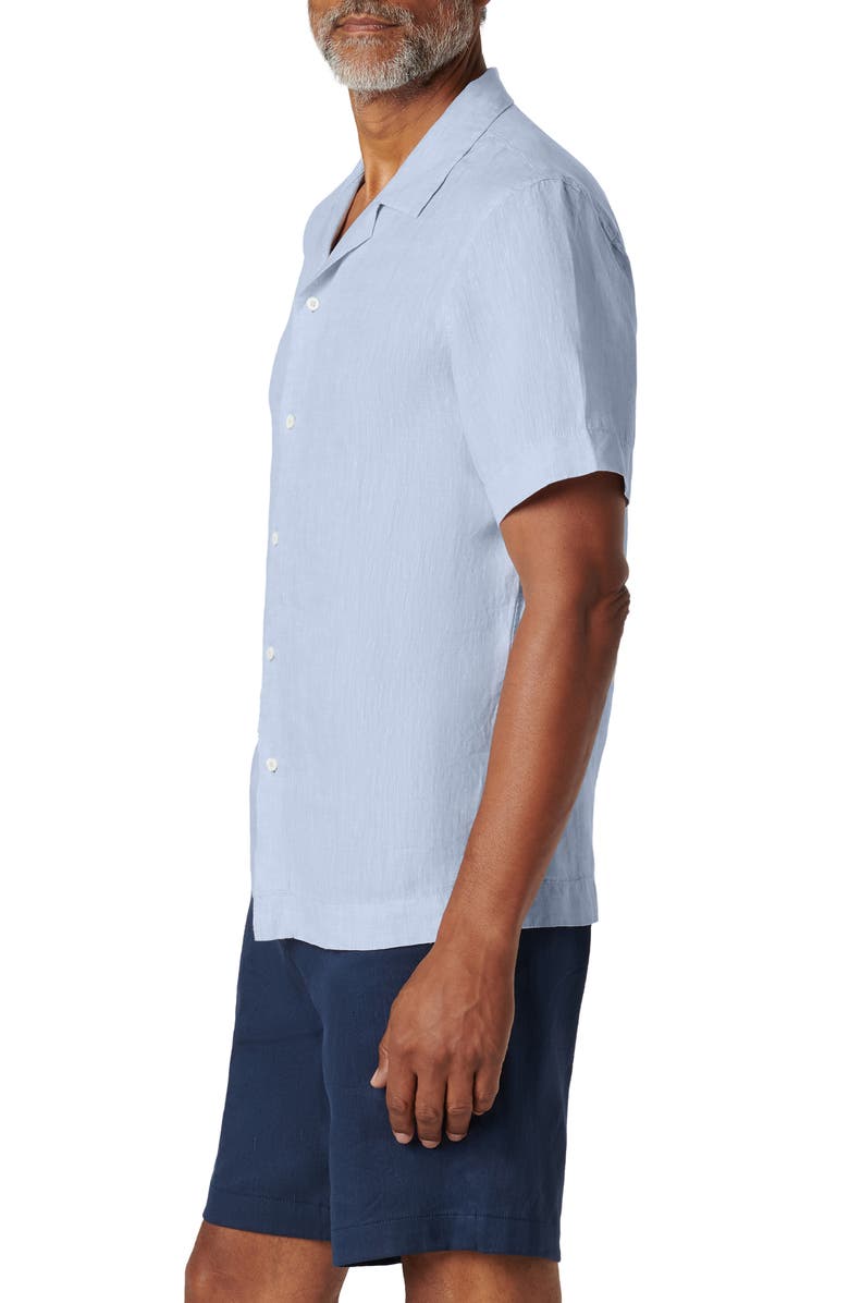Bugatchi Linen Camp Shirt, Alternate, color, Sky