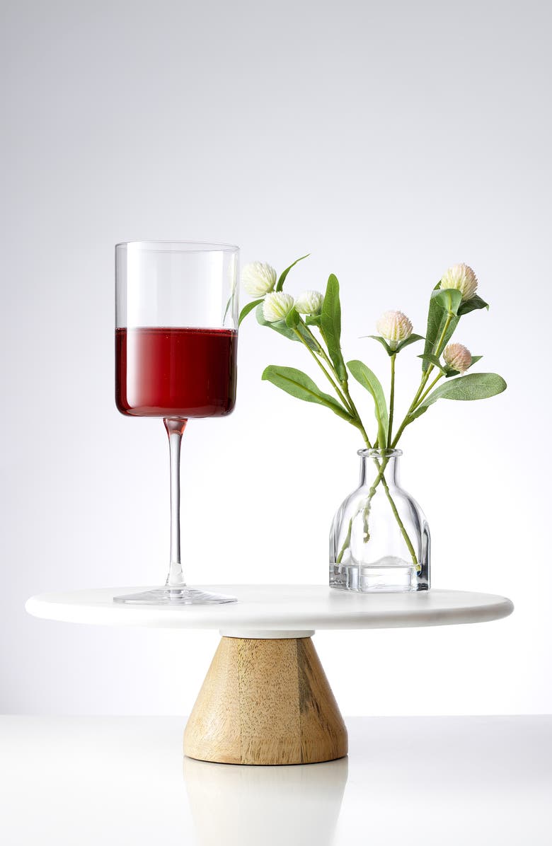 JoyJolt Claire Set of 2 Red Wine Glasses, Alternate, color, Clear