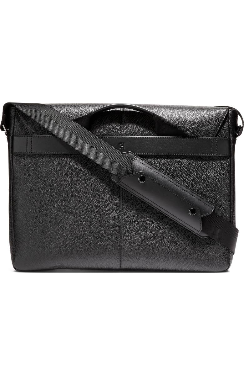 Cole Haan Triboro Leather Messenger Bag, Alternate, color, Black