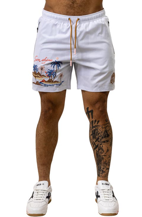 Swim Marthyr Print Swim Trunks