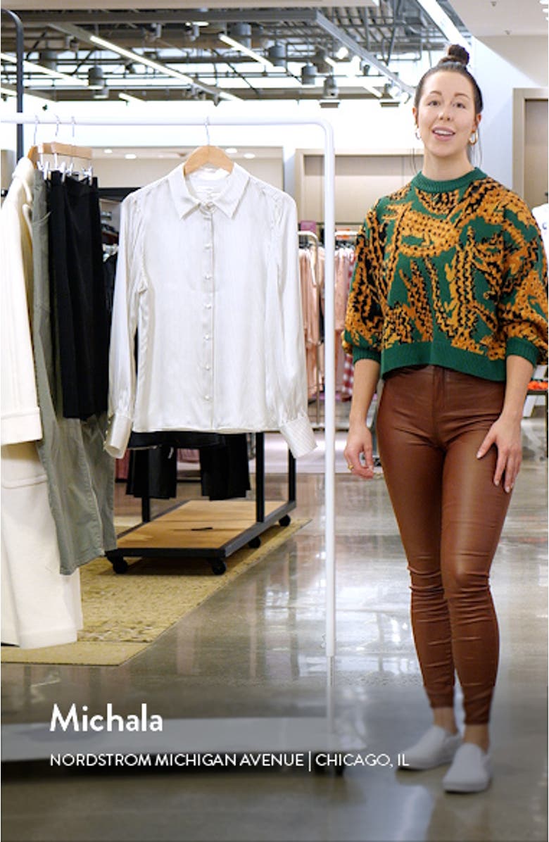 Pinstripe Silk Blouse, sales video thumbnail