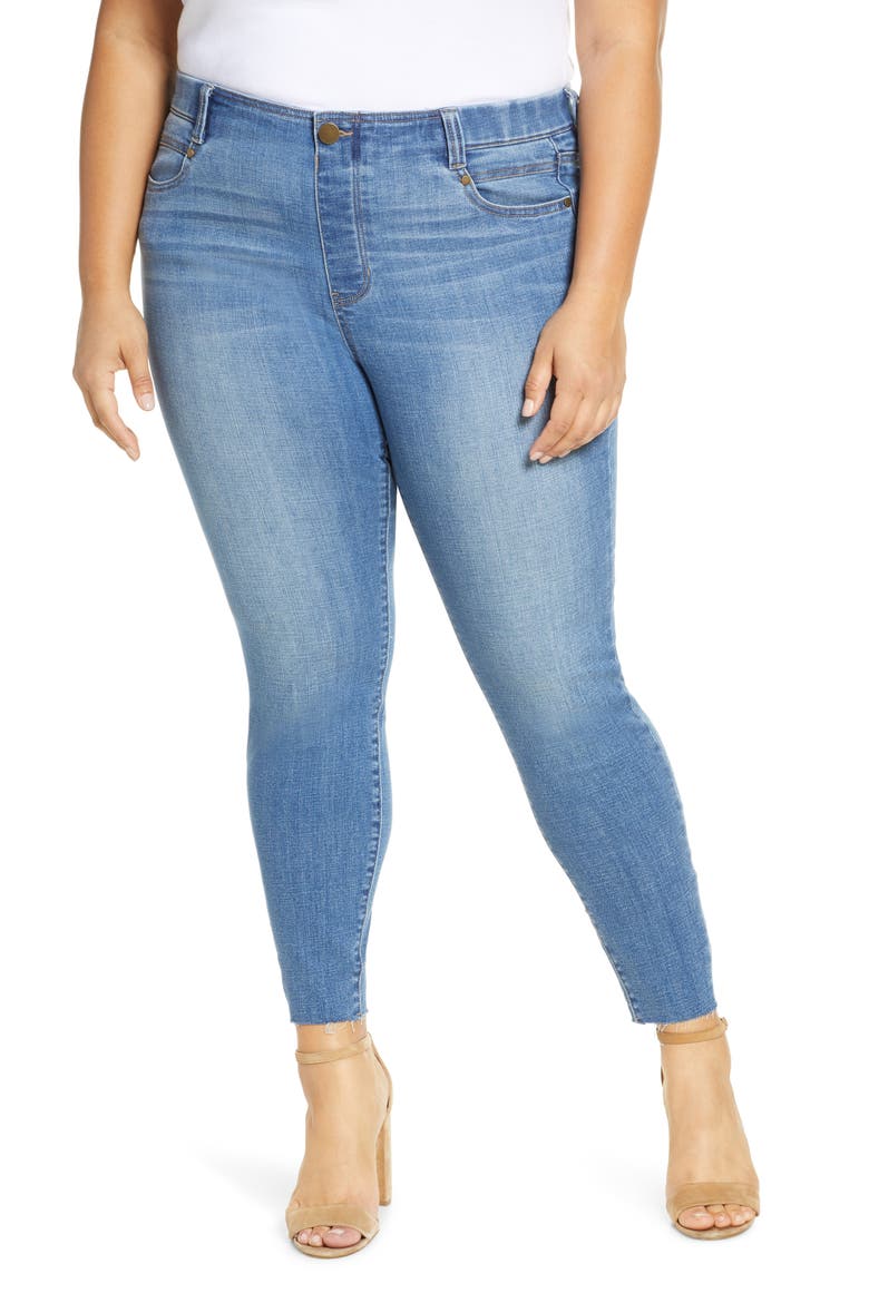 Gia Glider Pull-On Cut Hem Crop Skinny Jeans, Main, color, CAPE TOWN