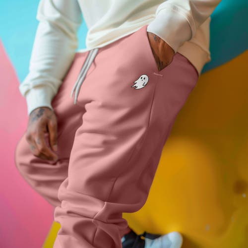 Dalix Mens Ghost Fleece Jogger Sweatpants In Mauve