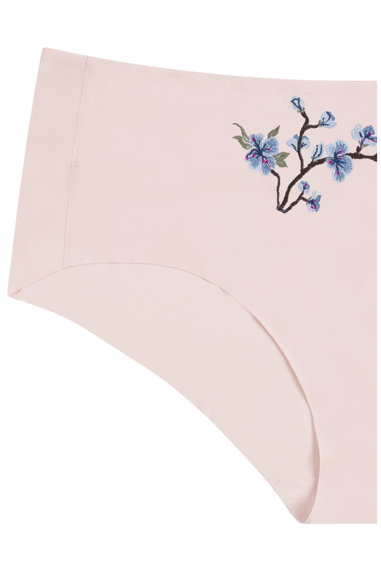 Soft Seamless Briefs with Embroidery, Alternate, color, ROSE QUARTZ