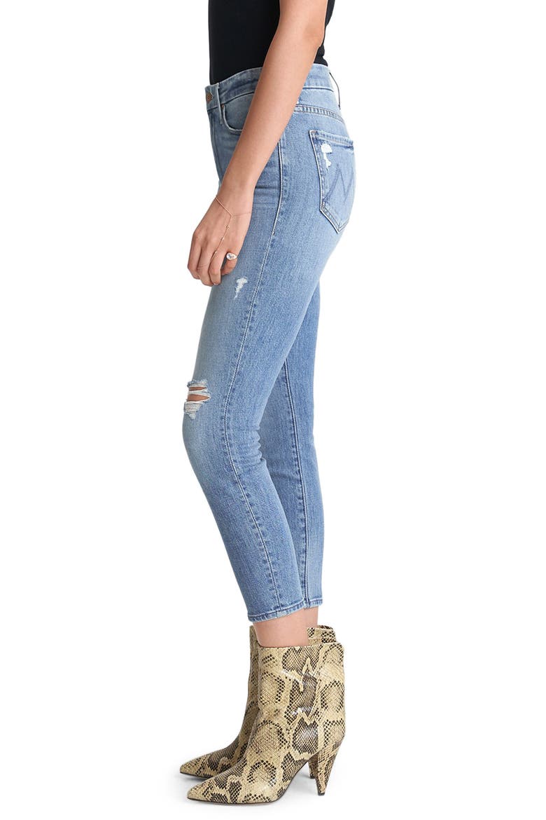 The Looker Ripped High Waist Crop Skinny Jeans, Alternate, color, LETS KICK IT