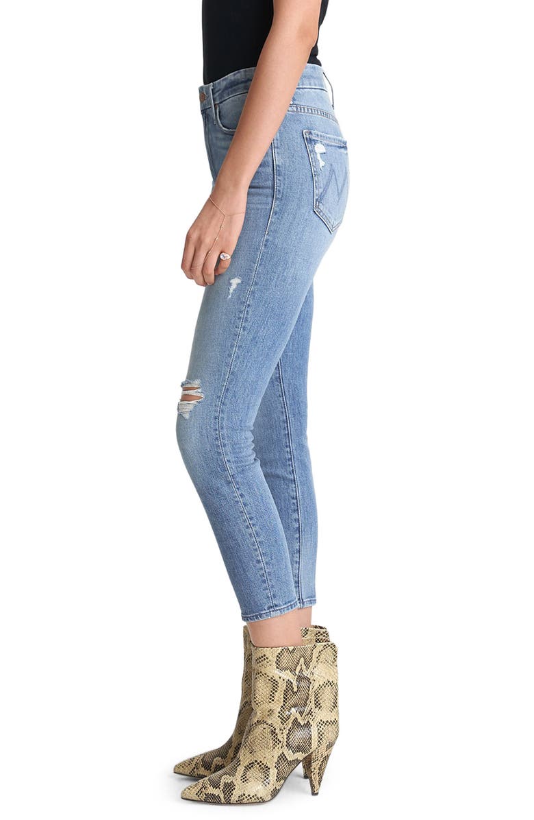 MOTHER The Looker Ripped High Waist Crop Skinny Jeans, Alternate, color, 