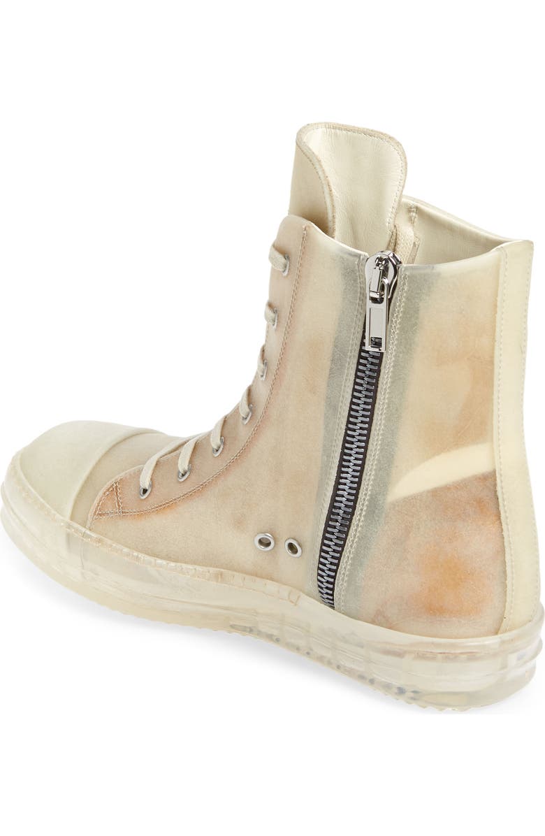 Rick Owens Clear Sole High Top Sneaker, Alternate, color,