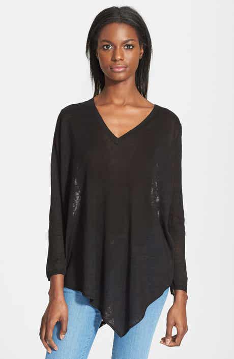 Joie 'Tambrel B' Lace Back Asymmetrical Hem Sweater