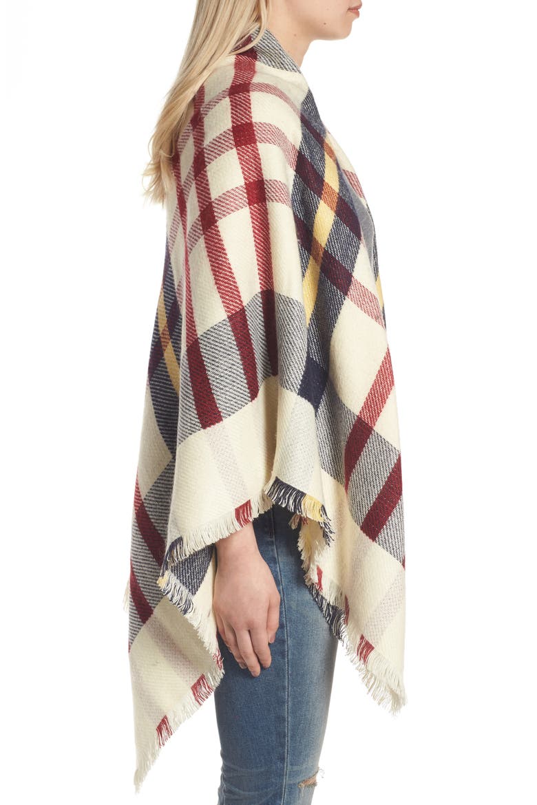 Lyla Plaid Square Scarf, Alternate, color, IVORY
