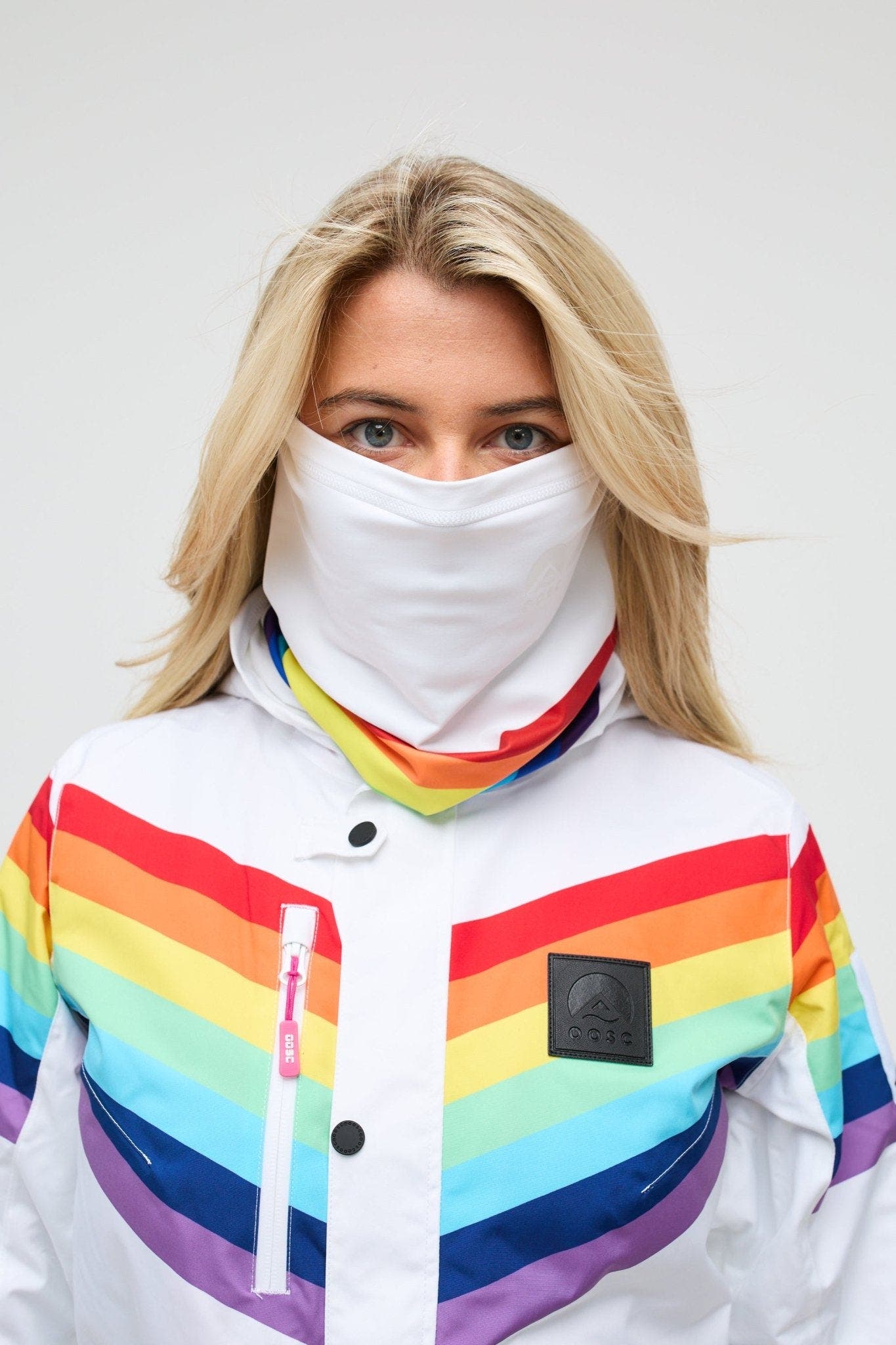 selected White with rainbow stripes