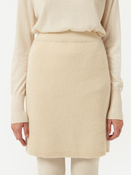Gobi Mongolian Cashmere Cashmere Mini Skirt In Off White