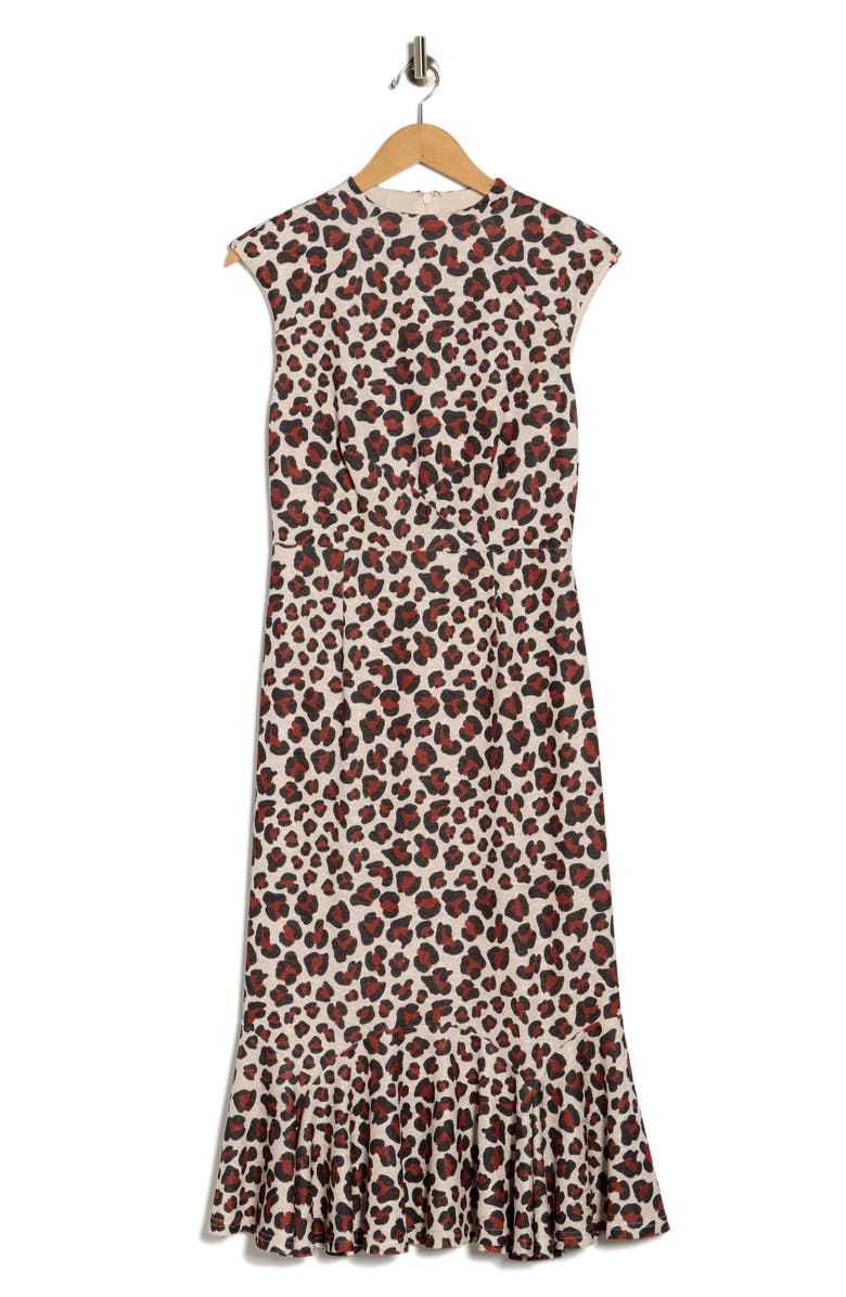 Hutch Kari Midi Dress, Alternate, color, Neutral Intarsia Leopard