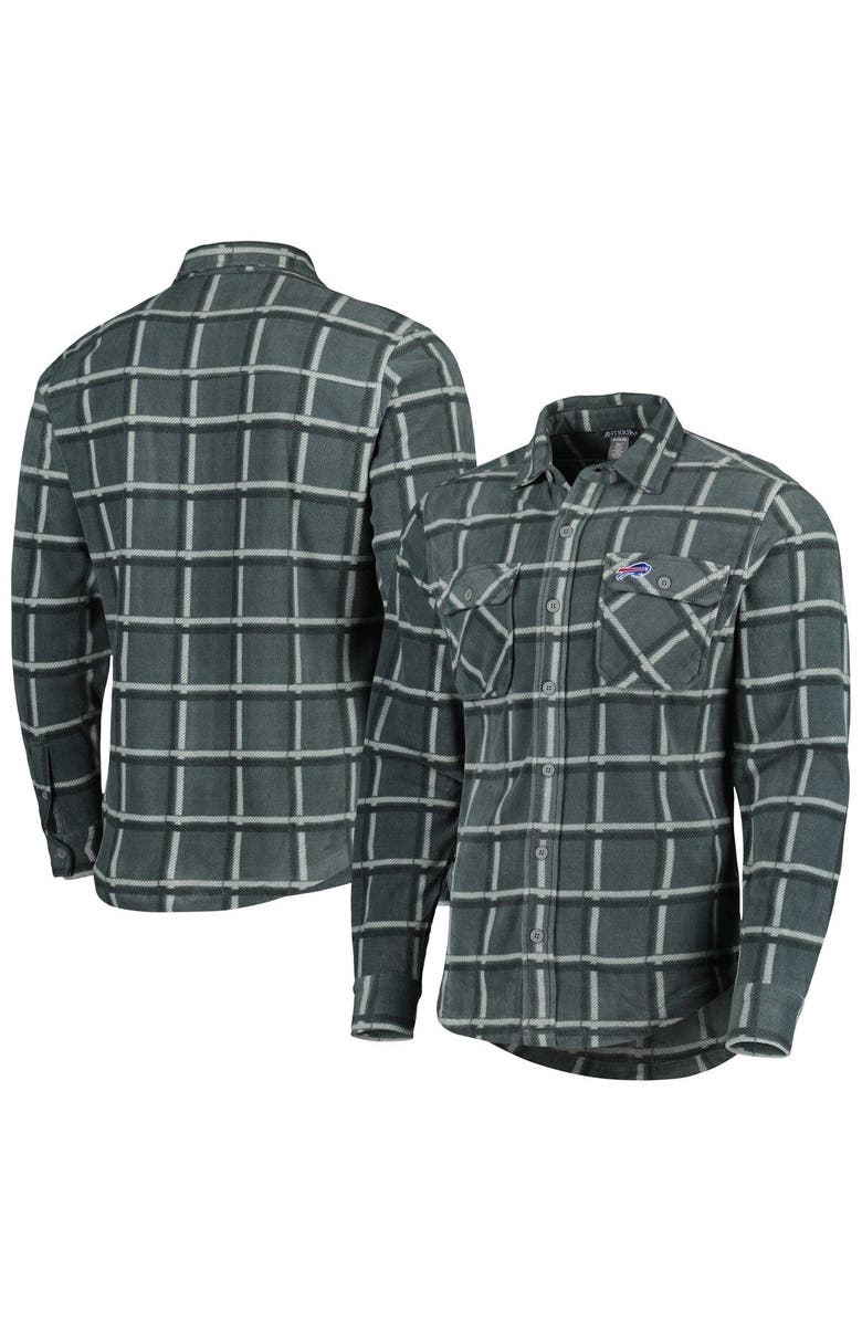 ANTIGUA Men's Antigua Gray Buffalo Bills Industry Flannel Button-Up Shirt Jacket, Alternate, color, 