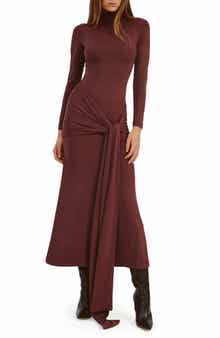 Alix Tie Front Long Sleeve Maxi Dress