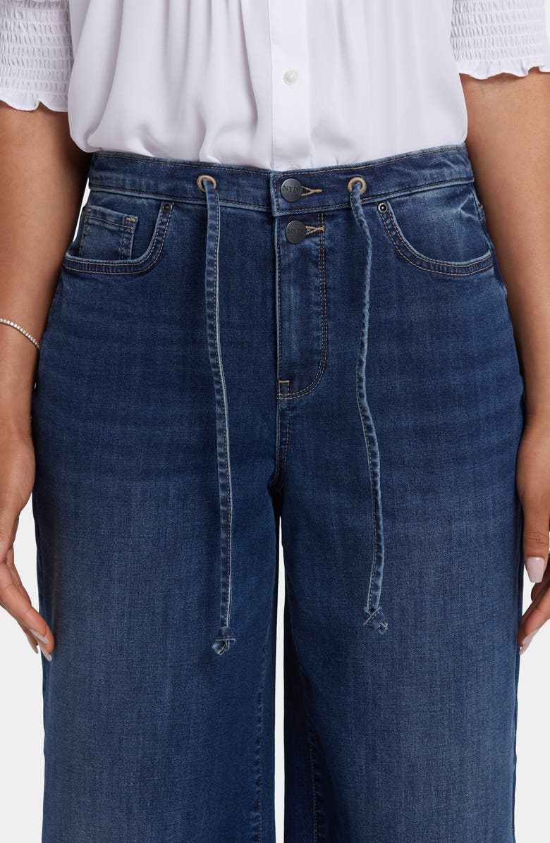 NYDJ Cindi Cool Embrace<sup>®</sup> Frayed Drawstring High Waist Ankle Relaxed Wide Leg Jeans, Alternate, color, Rio Rapids