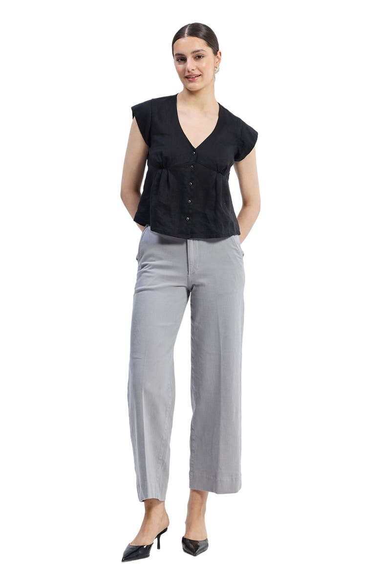 Reistor Deep V-neck Short Top, Main, color, Black