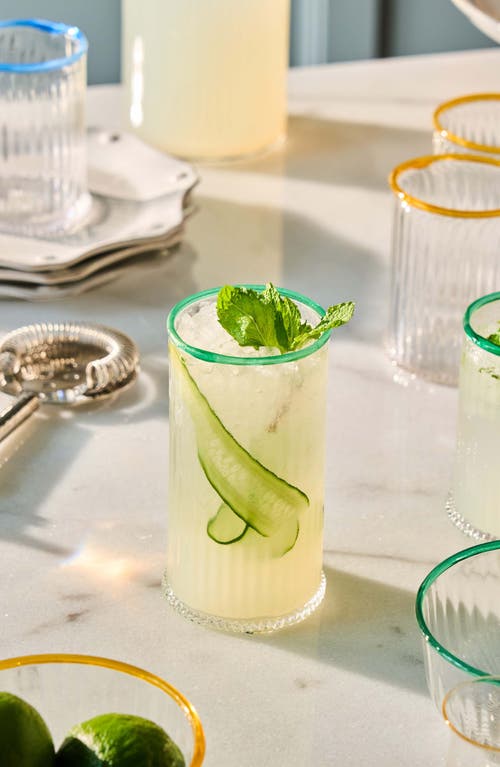 Juliska Nell Set Of 4 Highball Glasses In Watercress