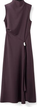 MANGO Mock Neck Midi Dress