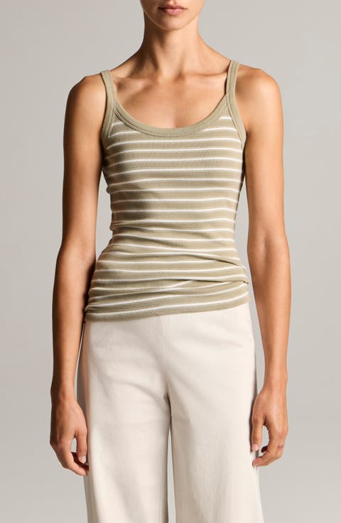 Stripe Pima Cotton Blend Camisole