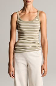 Vince Stripe Pima Cotton Blend Camisole
