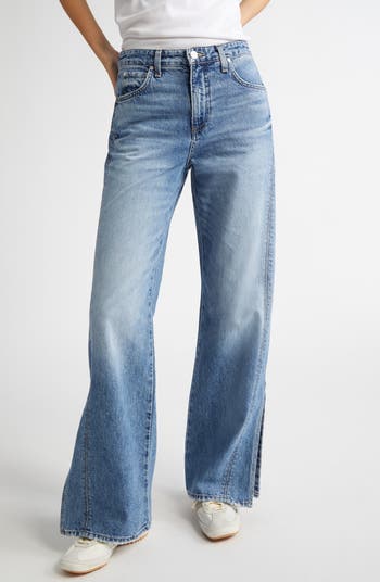 [WOOALONG]UNISEX★Destroyed wide denim pants WOOALONG]UNISEX☆Destroyed wide denim pants