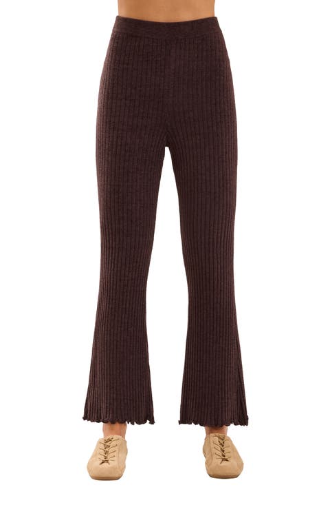 Petal Edge Rib Ankle Pants