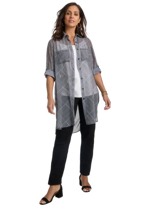 Jessica London Sheer Georgette Mega Tunic In Gray