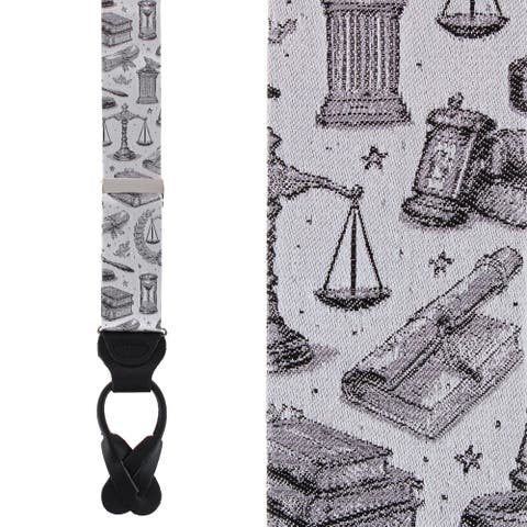 Esquire Law Silk Novelty Button End Suspenders