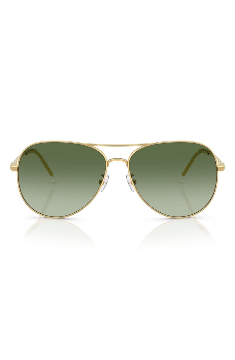 Tory Burch 60mm Pilot Sunglasses, Main, color, Green Gradient