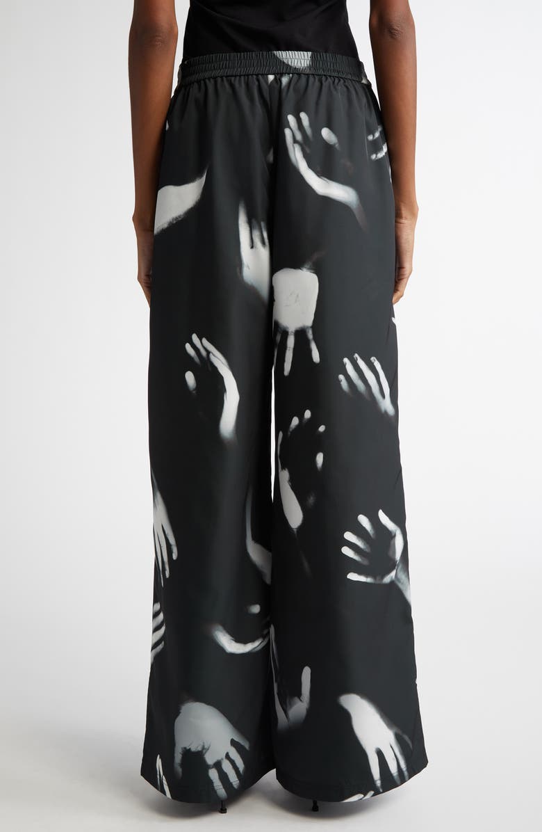 Area Handprint Slit Wide Leg Track Pants, Alternate, color, 