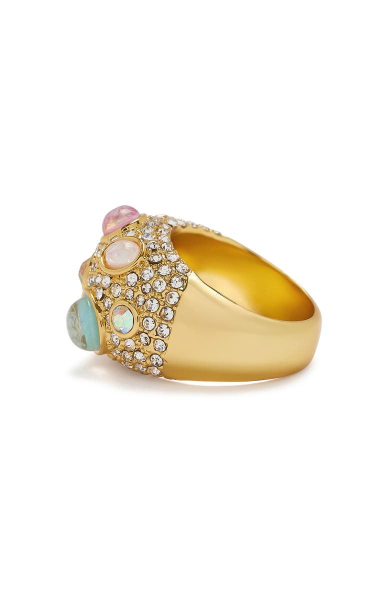 Kurt Geiger London Domed Pavé Cocktail Ring, Alternate, color, Gold Multi