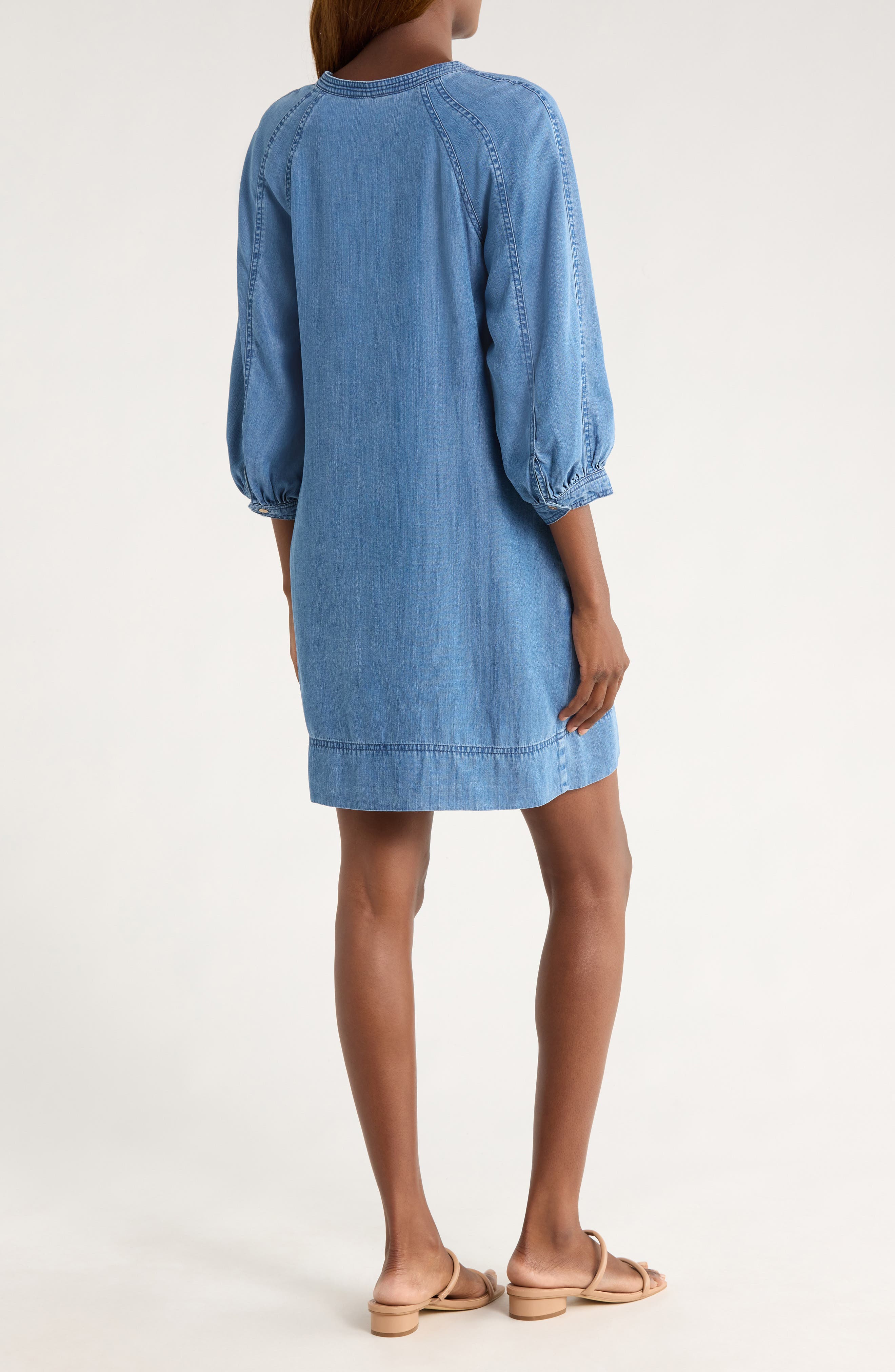 Chambray O'Lei Lace-Up Shift Dress (Women) | Nordstromrack