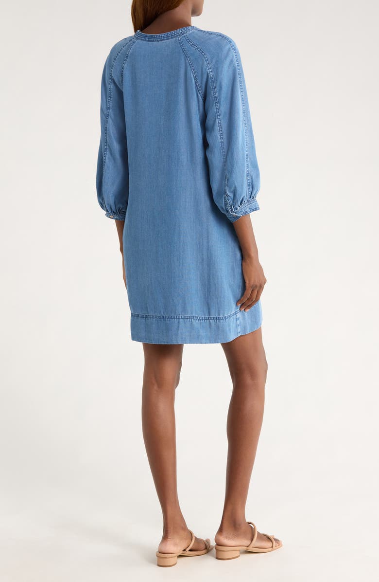 Tommy Bahama Chambray O'Lei Lace-Up Shift Dress, Alternate, color, Med Indigo Wash
