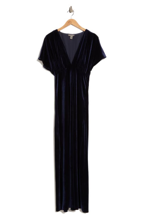 Love By Design Paige Velvet Maxi Dress In Blue