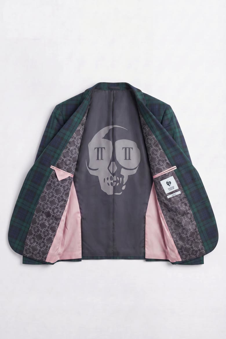 Ginger Tartan Suit Jacket, Alternate, color, Green
