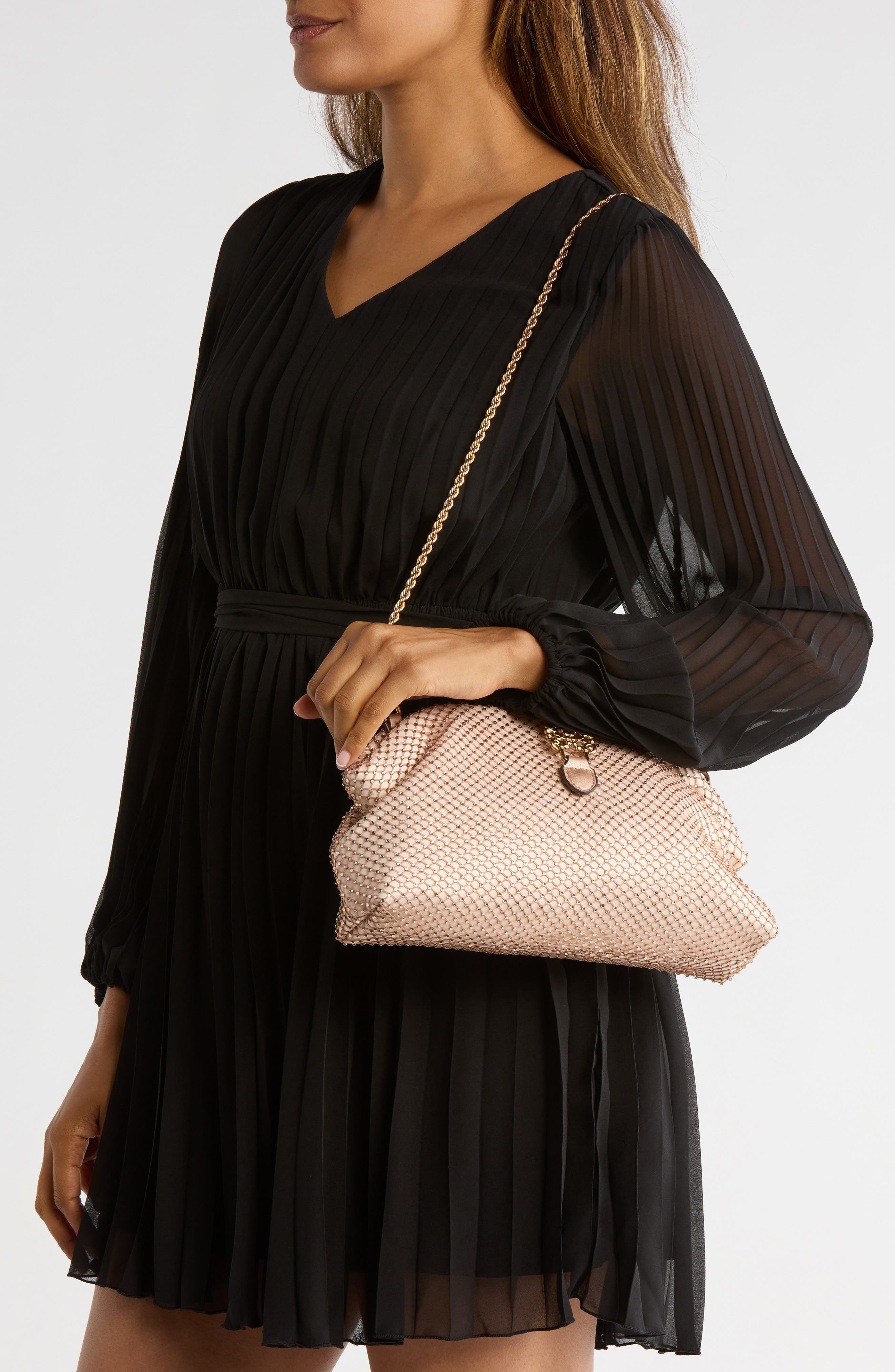 Aura Frame Clutch, Alternate, color, CREAM