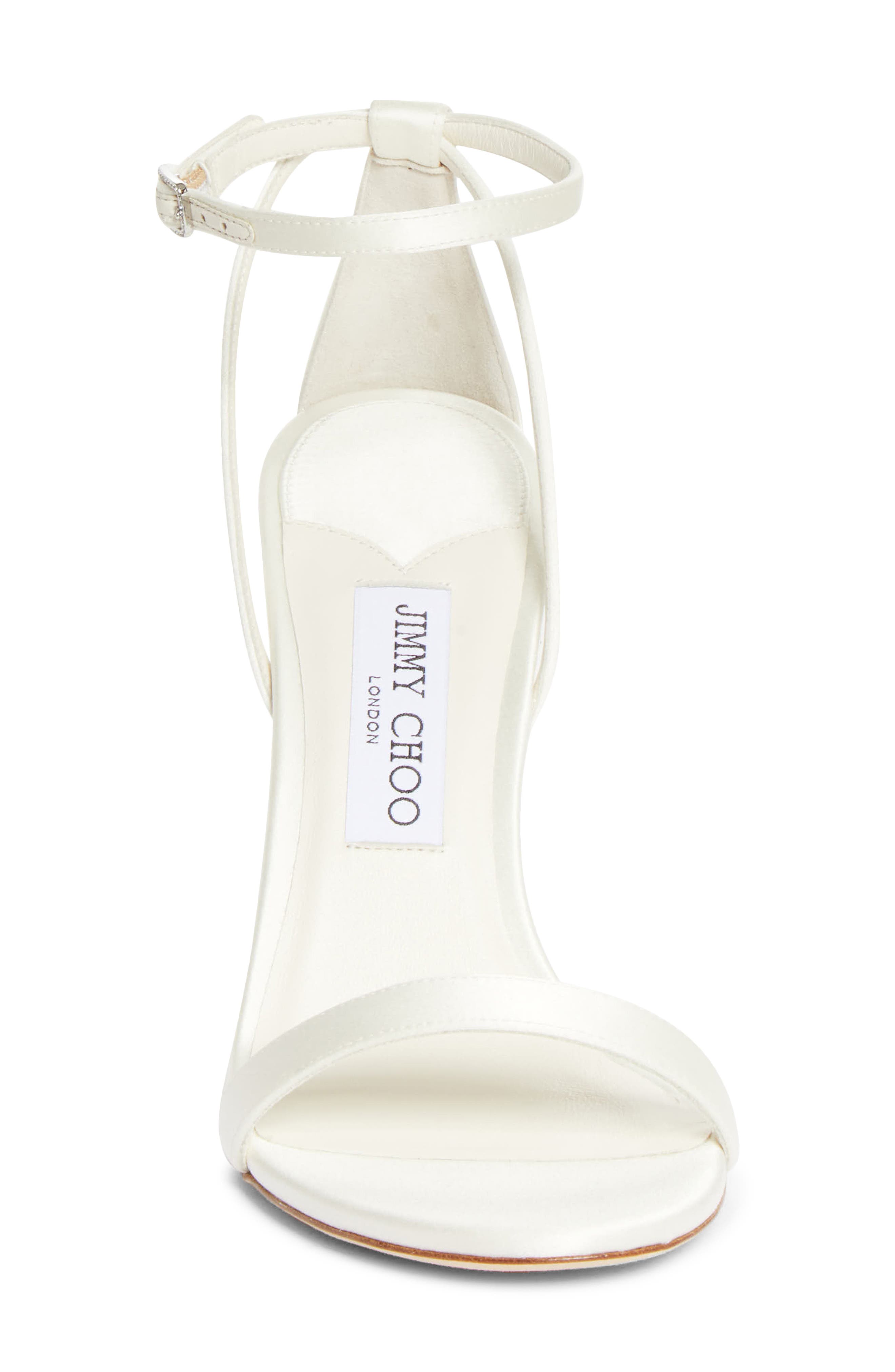 Jimmy Choo Moza Ankle Strap Bridal Sandal, Alternate, color, Ivory
