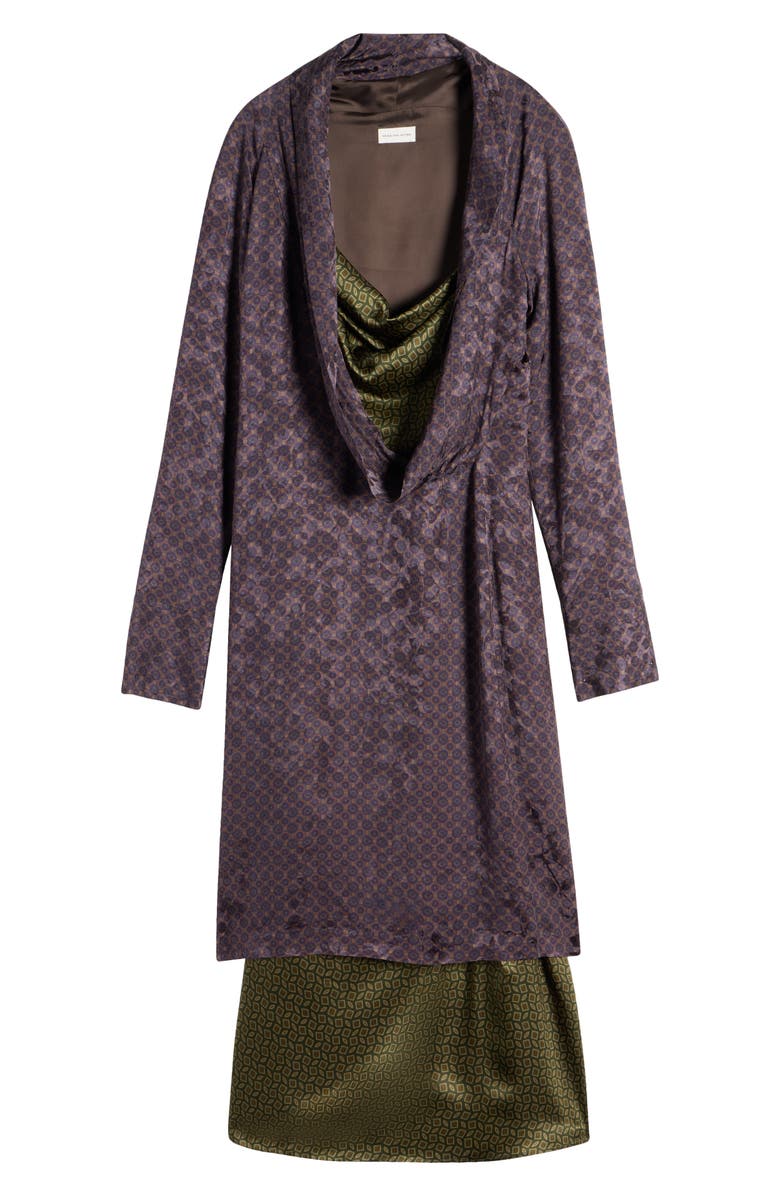 Dries Van Noten Delsey Long Sleeve Midi Dress, Alternate, color, Brown