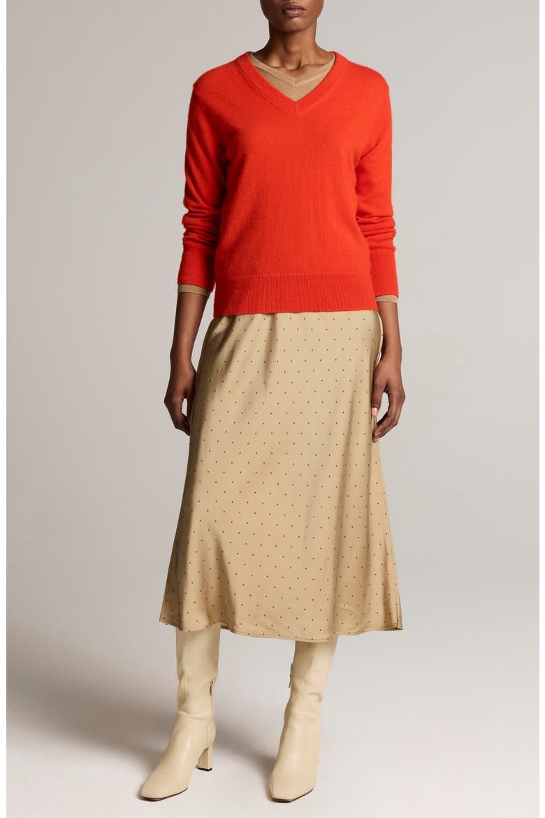 V-Neck Cashmere Sweater, Alternate, color, CRIMSON