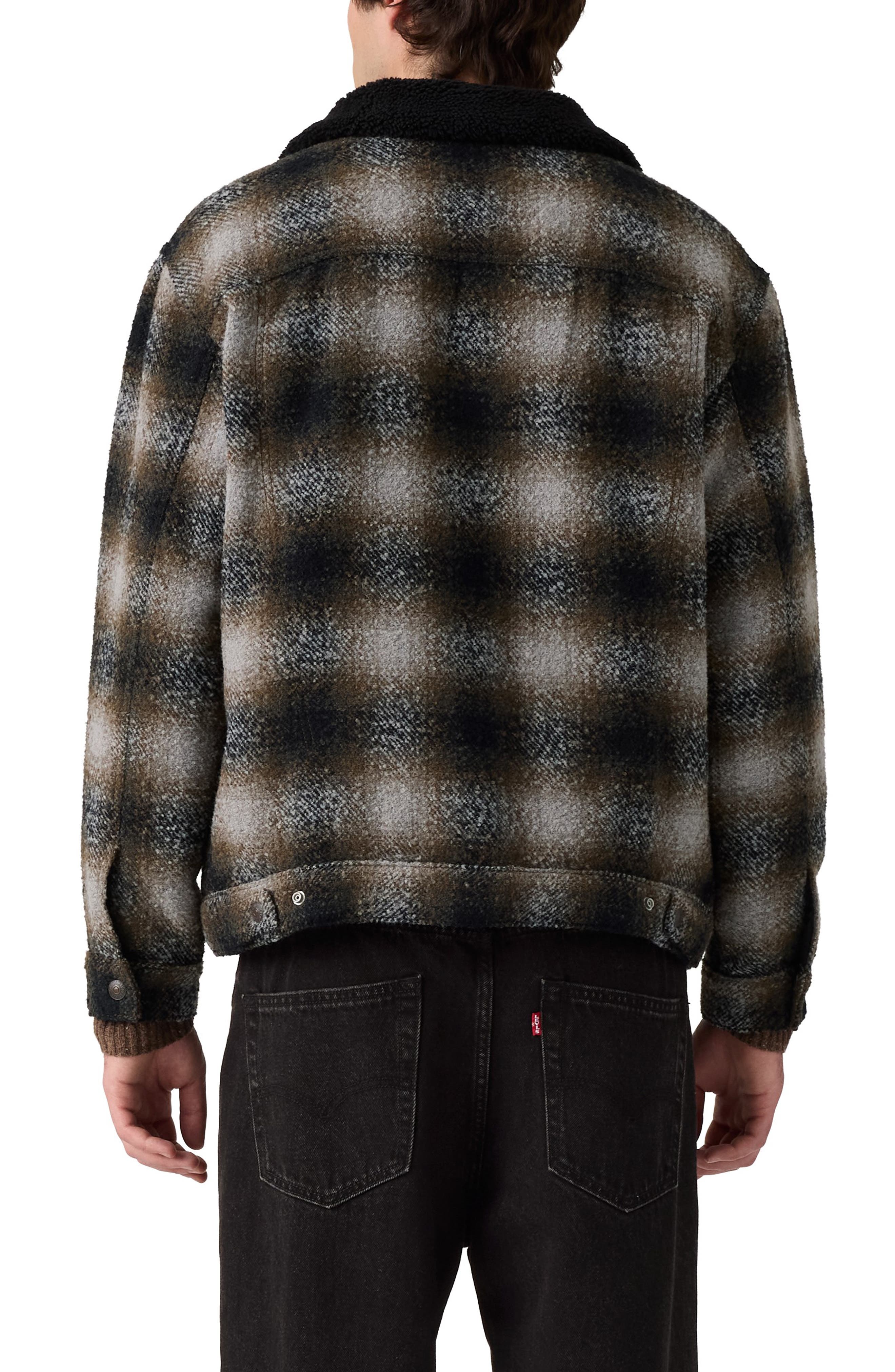 Plaid Cotton Twill Trucker Jacket - image 2