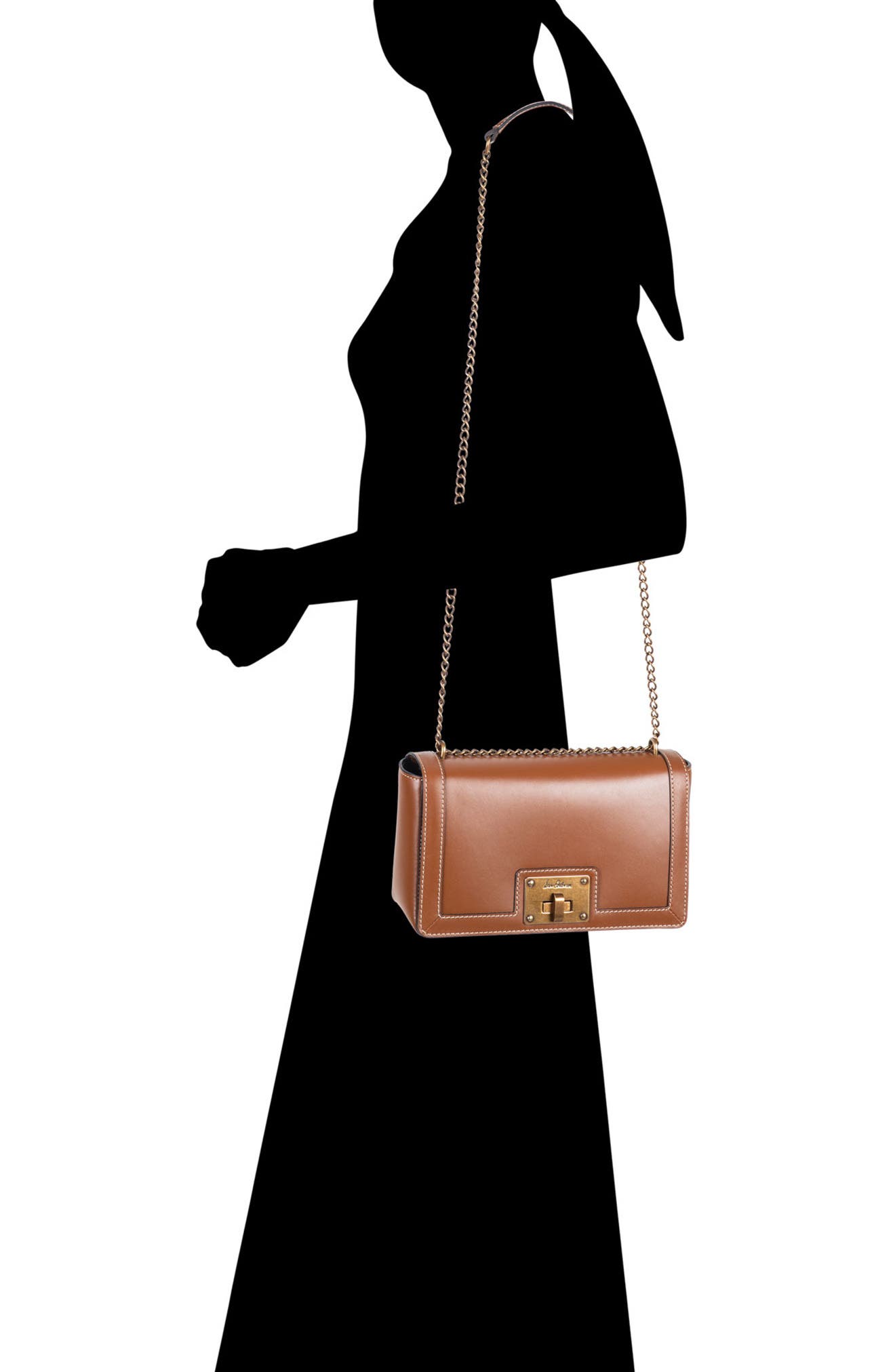 Sophia Leather Crossbody Bag, Alternate, color, LUGGAGE