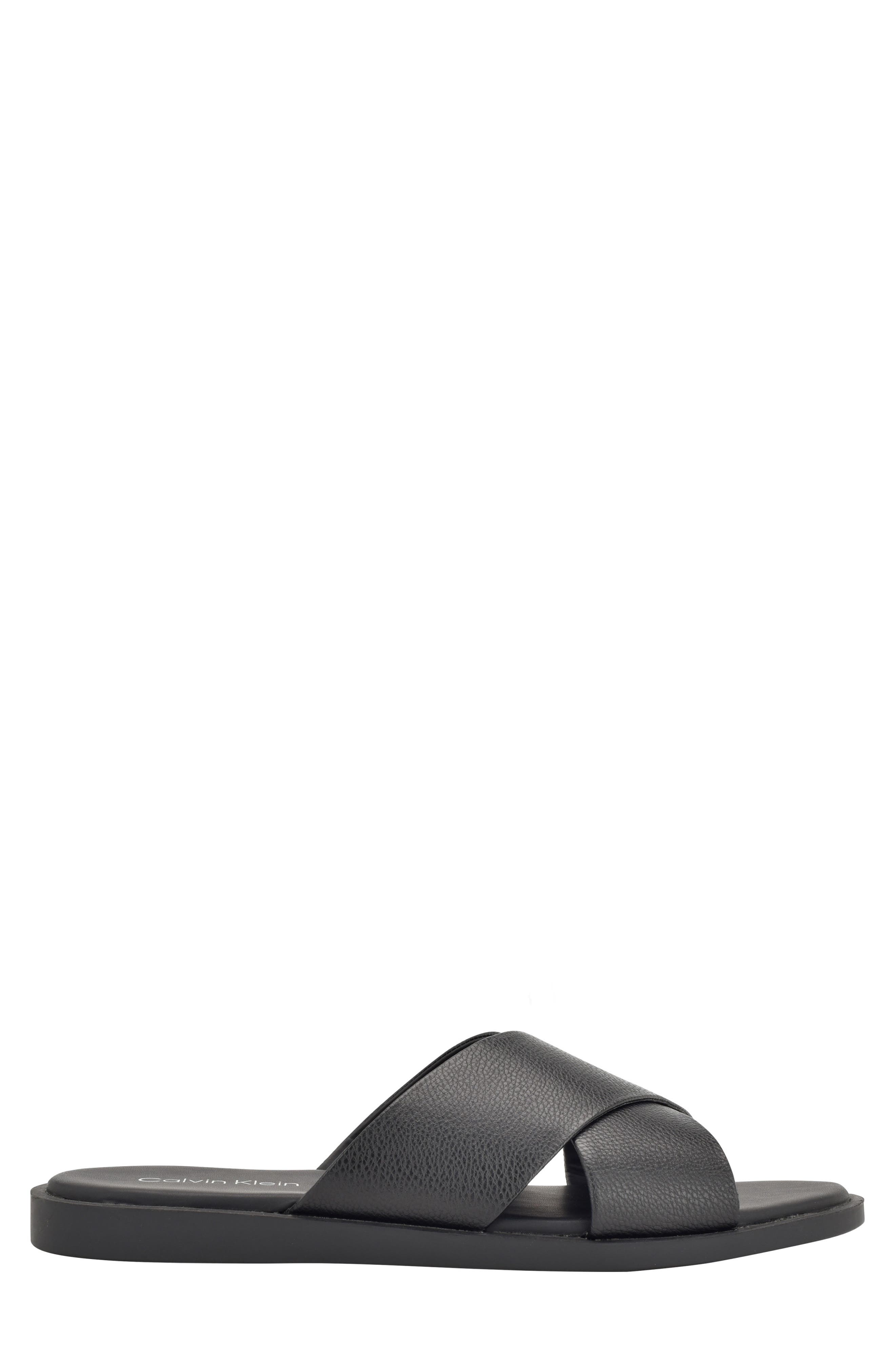 Calvin Klein Enrico Slide Sandal, Alternate, color, Black Tumbled