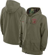 Nike Men's Nike Olive Alabama Crimson Tide 2024 Military Appreciation Full-Snap Hoodie Military Jacket