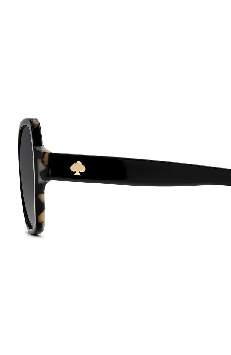 Kate Spade New York layne 57mm geometric square sunglasses, Alternate, color, Black White Havana/ Dark Grey