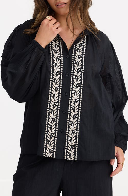 Talisman The Label Cala Embroidered Shirt In Black