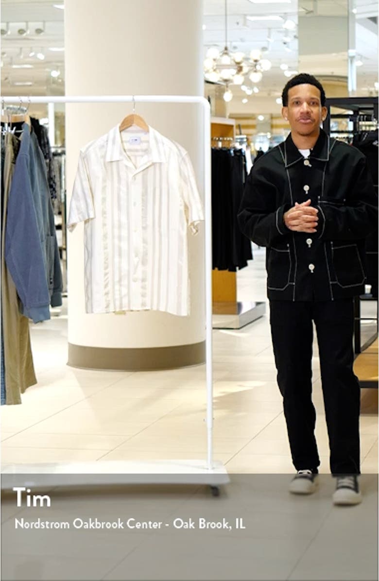 Julio 5412 Stripe Short Sleeve Button-Up Camp Shirt, sales video thumbnail