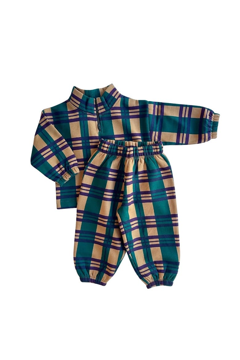 Brooks Quarter-Zip Set, Main, color, Botanical Garden Plaid