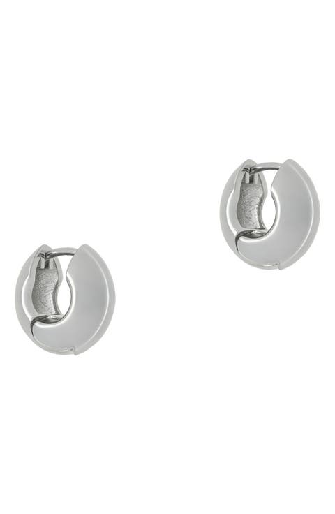 Posie Polished Contour Hinged Huggie Earrings