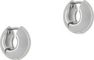 Reiss Posie Polished Contour Hinged Huggie Earrings